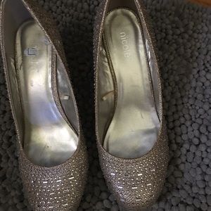 Gold shoes gold purse